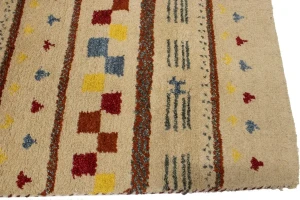 Cream Stripes Tribal 3X8 Indo-Gabbeh Oriental Runner Rug