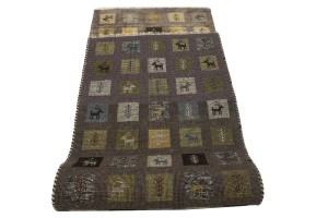 Brown Tribal Geometric 3X8 Indo-Gabbeh Oriental Runner Rug