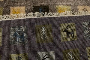 Brown Tribal Geometric 3X8 Indo-Gabbeh Oriental Runner Rug