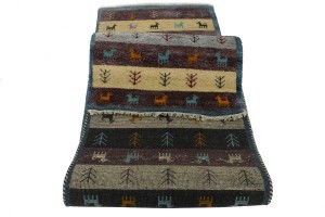 Multicolored Stripes Tribal 3X10 Indo-Gabbeh Oriental Runner Rug