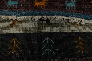 Multicolored Stripes Tribal 3X10 Indo-Gabbeh Oriental Runner Rug
