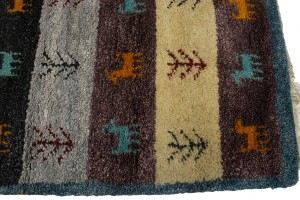 Multicolored Stripes Tribal 3X10 Indo-Gabbeh Oriental Runner Rug