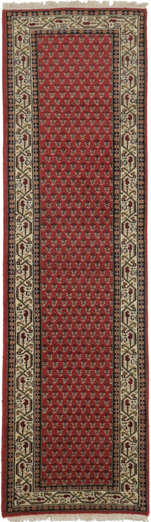 Red Floral 2'7X9'6 Indo Botemir Oriental Runner Rug