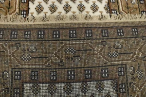 Cream Floral 2'5X9 Indo Botemir Oriental Runner Rug