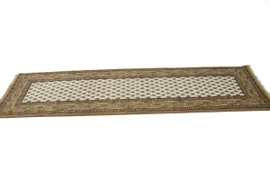 Cream Floral 2'5X9 Indo Botemir Oriental Runner Rug