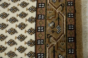 Cream Floral 2'5X9 Indo Botemir Oriental Runner Rug