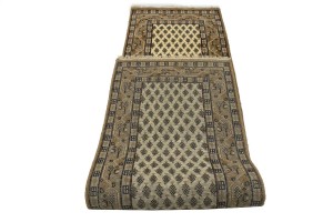 Cream Floral 2'5X8'9 Indo Botemir Oriental Runner Rug