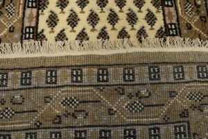 Cream Floral 2'5X8'9 Indo Botemir Oriental Runner Rug