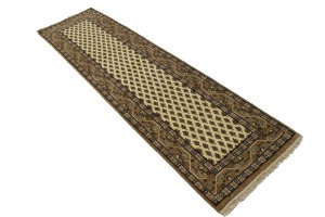 Cream Floral 2'5X8'9 Indo Botemir Oriental Runner Rug