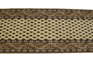 Cream Floral 2'5X8'9 Indo Botemir Oriental Runner Rug