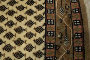 Cream Floral 2'4X9 Indo Botemir Oriental Runner Rug