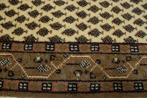 Cream Floral 2'4X9 Indo Botemir Oriental Runner Rug