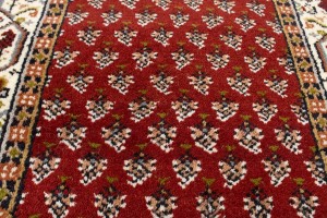 Red Floral 2'6X9 Indo Botemir Oriental Runner Rug