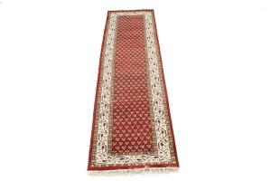 Red Floral 2'6X9 Indo Botemir Oriental Runner Rug