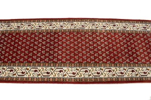 Red Floral 2'6X9 Indo Botemir Oriental Runner Rug