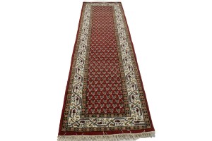 Red Floral 2'6X9 Indo Botemir Oriental Runner Rug