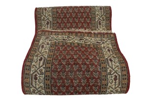 Red Floral 2'6X9 Indo Botemir Oriental Runner Rug