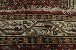 Red Floral 2'6X9 Indo Botemir Oriental Runner Rug