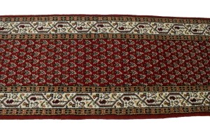 Red Floral 2'6X9 Indo Botemir Oriental Runner Rug