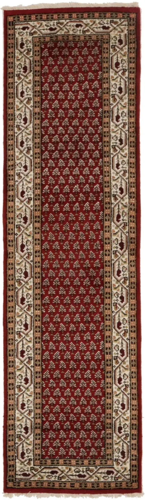 Red Floral 2'6X9 Indo Botemir Oriental Runner Rug