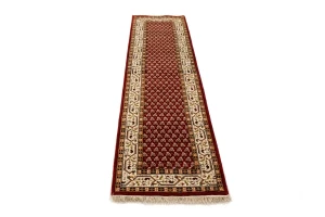 Red Floral 2'5X9 Indo Botemir Oriental Runner Rug