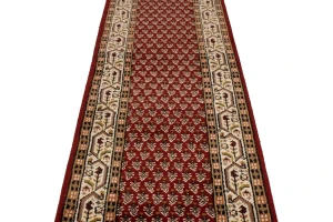 Red Floral 2'5X9 Indo Botemir Oriental Runner Rug
