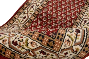 Red Floral 2'5X9 Indo Botemir Oriental Runner Rug