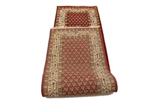 Red Floral 2'5X9 Indo Botemir Oriental Runner Rug