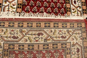 Red Floral 2'5X9 Indo Botemir Oriental Runner Rug
