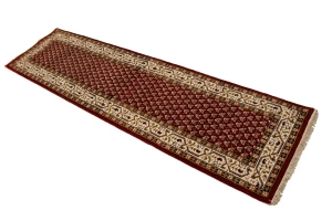 Red Floral 2'5X9 Indo Botemir Oriental Runner Rug