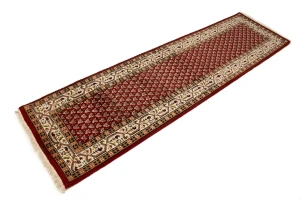 Red Floral 2'5X9 Indo Botemir Oriental Runner Rug