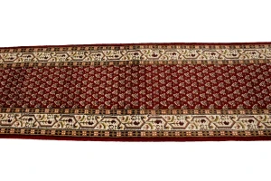 Red Floral 2'5X9 Indo Botemir Oriental Runner Rug