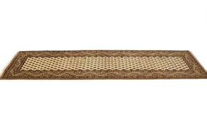 Cream Floral 2'4X9 Indo Botemir Oriental Runner Rug