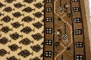Cream Floral 2'4X9 Indo Botemir Oriental Runner Rug