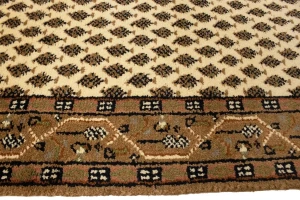 Cream Floral 2'4X9 Indo Botemir Oriental Runner Rug