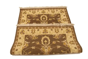 Brown Floral 4X6 Sumak Oriental Rug
