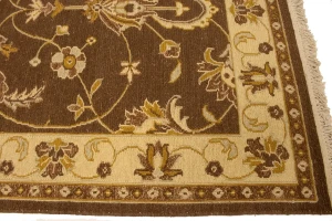 Brown Floral 4X6 Sumak Oriental Rug