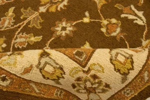 Dark Brown Floral 4X6 Sumak Oriental Rug
