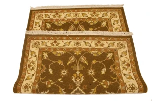 Dark Brown Floral 4X6 Sumak Oriental Rug