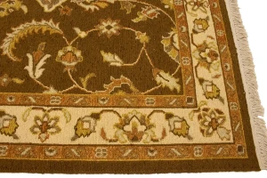 Dark Brown Floral 4X6 Sumak Oriental Rug