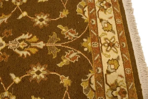 Dark Brown Floral 4X6 Sumak Oriental Rug