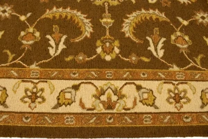 Dark Brown Floral 4X6 Sumak Oriental Rug