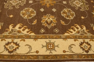 Dark Brown Floral 4X6 Sumak Oriental Rug