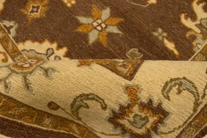 Dark Brown Floral 4X6 Sumak Oriental Rug
