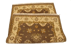 Dark Brown Floral 4X6 Sumak Oriental Rug