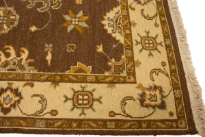 Dark Brown Floral 4X6 Sumak Oriental Rug