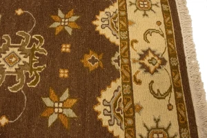Dark Brown Floral 4X6 Sumak Oriental Rug
