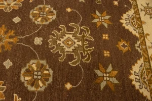 Dark Brown Floral 4X6 Sumak Oriental Rug