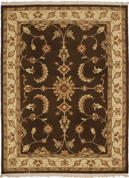 Dark Brown Floral 5X7 Sumak Oriental Rug