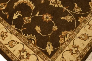 Dark Brown Floral 5X7 Sumak Oriental Rug